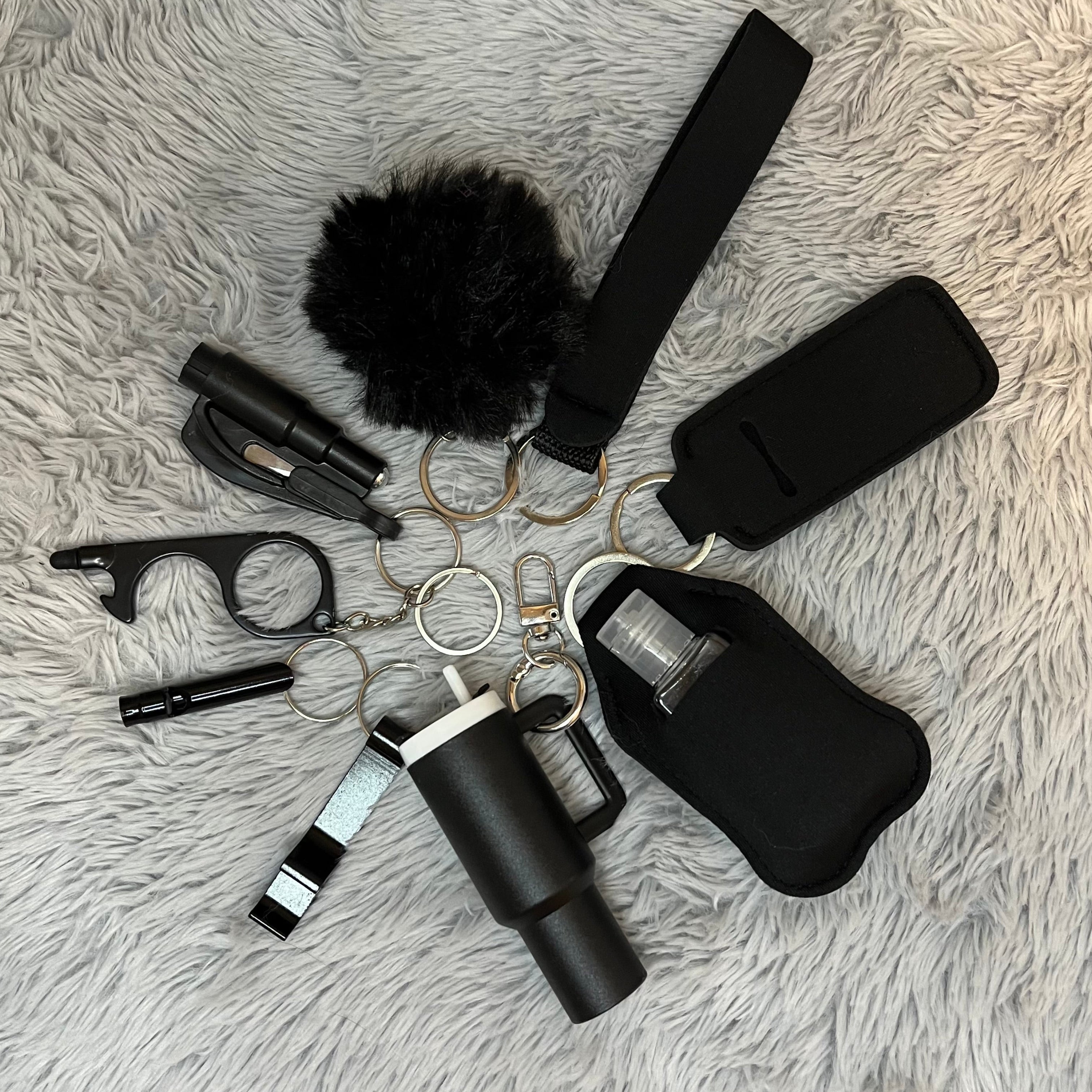 10pcs Mini Tumbler Safety Keychain Set