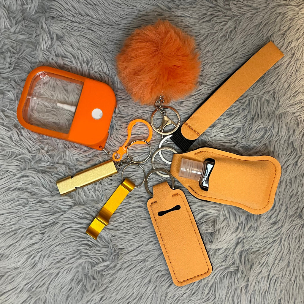 8pcs Safety Keychain Set for Women | Self Defense Keychain