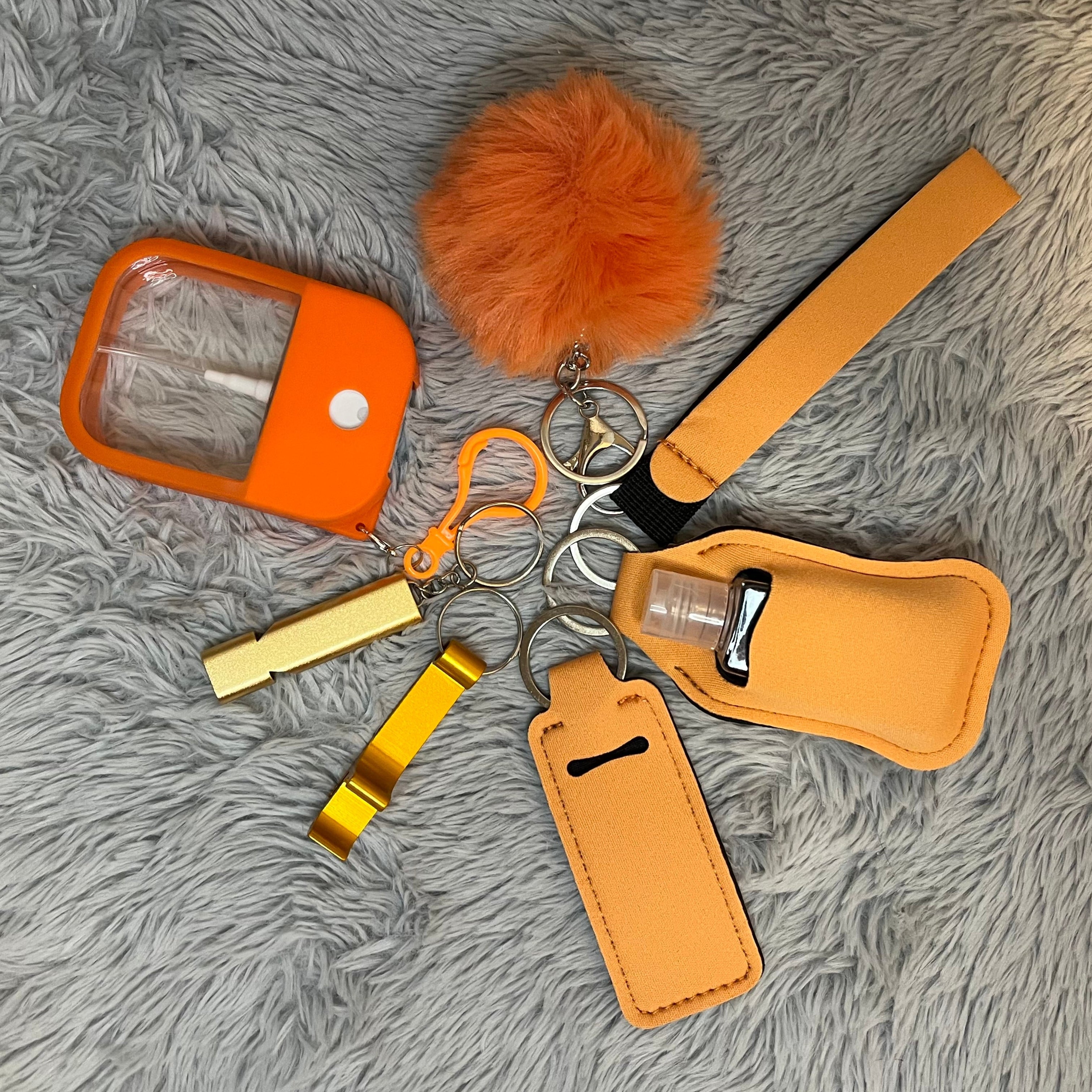 8pcs Safety Keychain Set for Women | Self Defense Keychain