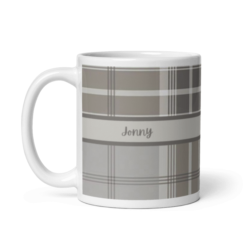 Plaid Themed Personalized Name Mug 11oz | Custom Name Coffee Mug