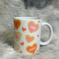 Valentine Heart Cookie Mug – Love, XOXO & Be Mine Cute Coffee Cup