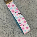 Sakura Print Handmade Faux Leather Wristlet Safety Keychain