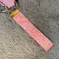 Chunky Glitter Handmade Faux Leather Wristlet Safety Keychain Set