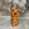 Personalized Floral Print 20oz Tumbler | Custom Name Stainless Steel Tumbler