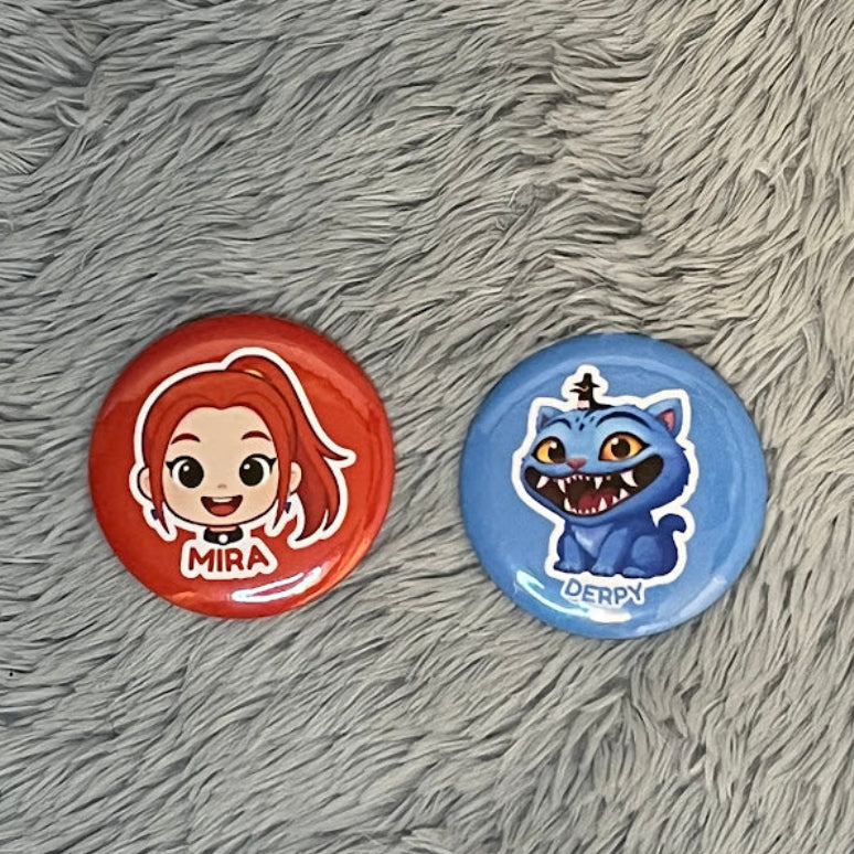 Kpop Demon Hunters Fridge Magnet | Button Pin | Pocket Mirror | Custom Keychain