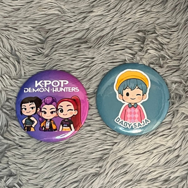 Kpop Demon Hunters Fridge Magnet | Button Pin | Pocket Mirror | Custom Keychain