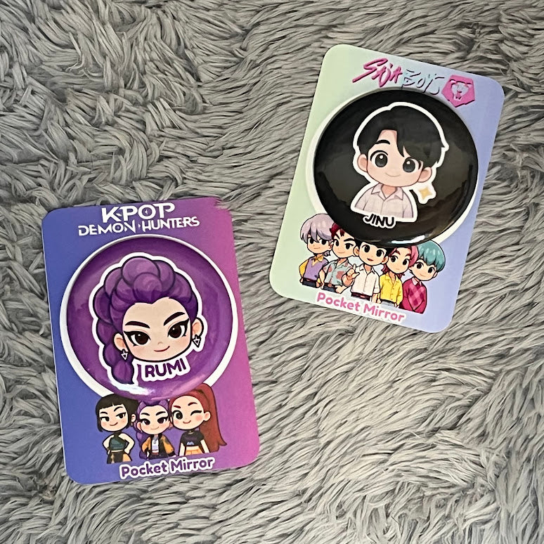 Kpop Demon Hunters Fridge Magnet | Button Pin | Pocket Mirror | Custom Keychain