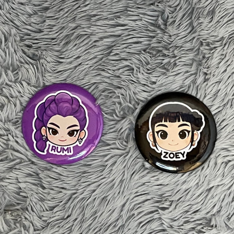 Kpop Demon Hunters Fridge Magnet | Button Pin | Pocket Mirror | Custom Keychain