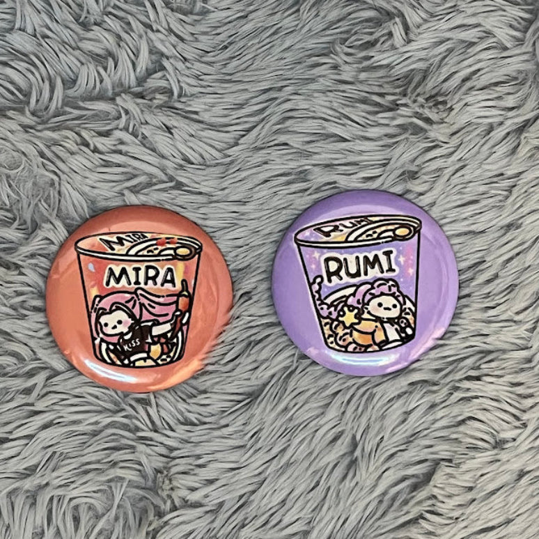 Kpop Demon Hunters Fridge Magnet | Button Pin | Pocket Mirror | Custom Keychain