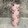Pink Cherry Bow 20oz Skinny Tumbler