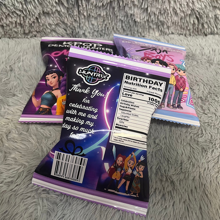 Personalized Custom Chip Bags – Any Theme, Photo or Design | Kids Birthday Party Favor Snack Bags