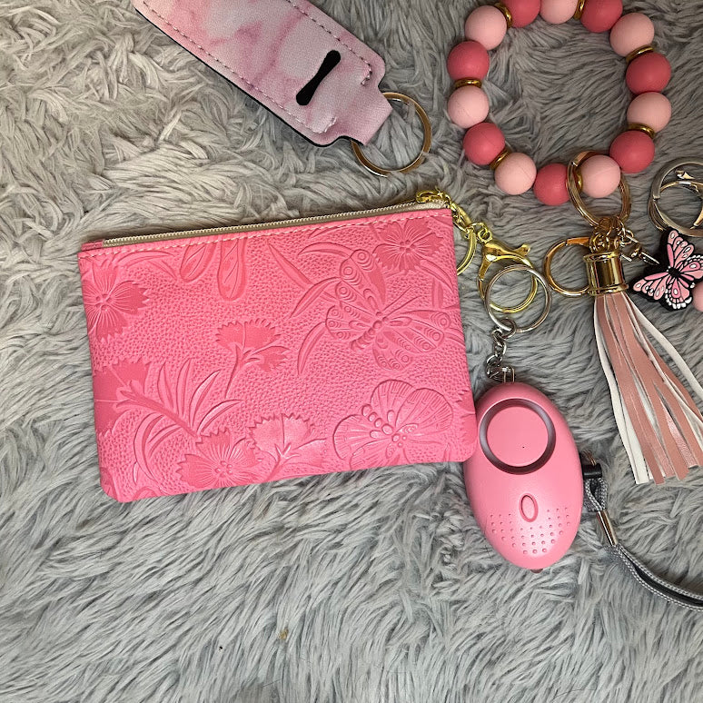 5pcs Butterfly print Pouch Safety Keychain Accessory Set