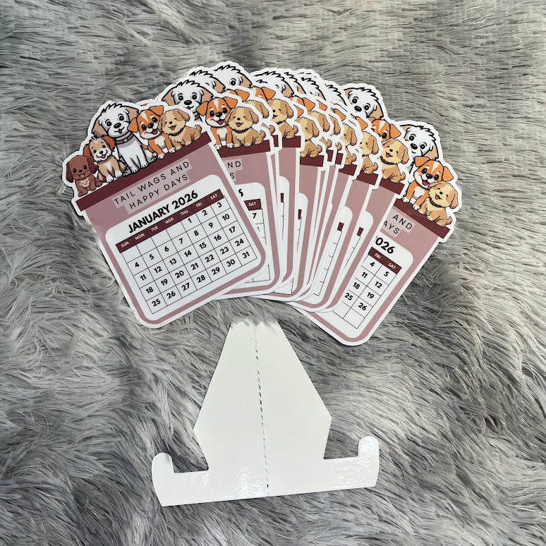 Cute Puppy Mini Desktop Calendar