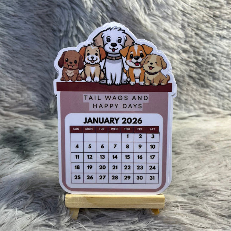 Cute Puppy Mini Desktop Calendar