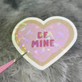 BE MINE Heart Cookie Holographic Valentine’s Day Sticker – Cute Romantic Vinyl Sticker