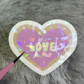LOVE Heart Cookie Holographic Valentine’s Day Sticker – Cute Romantic Vinyl Sticker