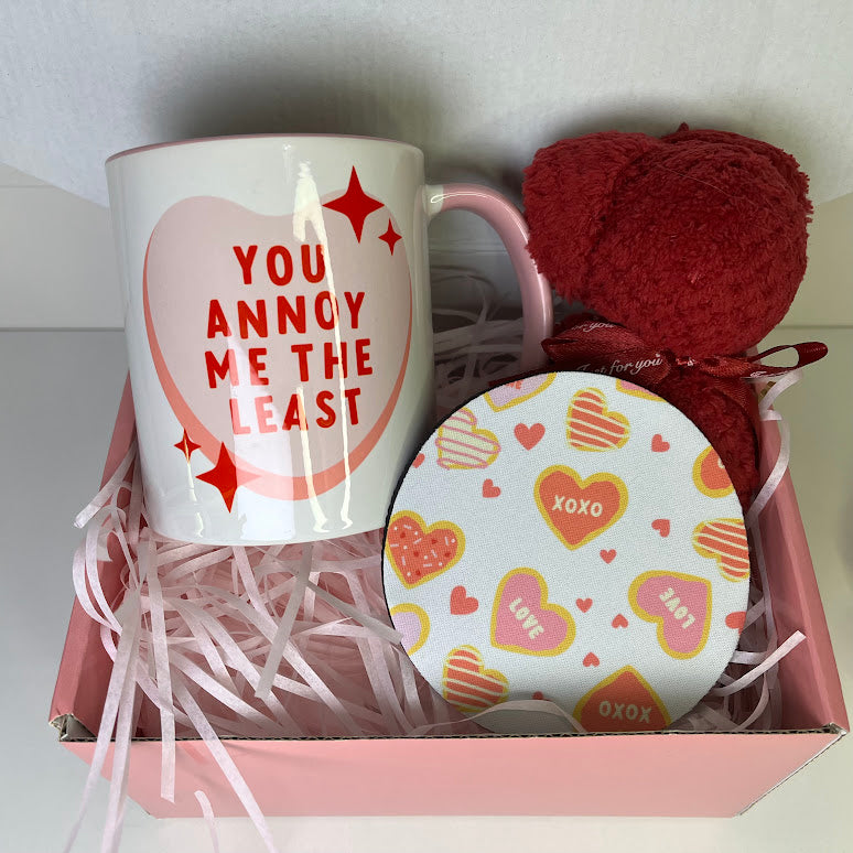 Valentine’s Day Gift Set – Mug, Bear Towel & Love Coaster | Romantic Gift Box