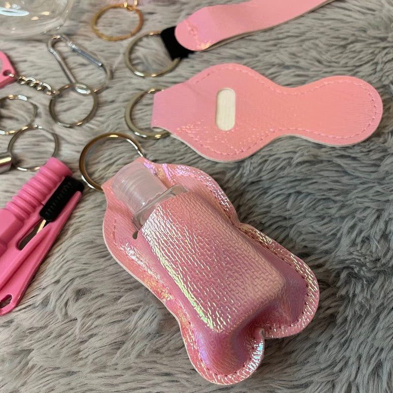 10pcs Metallic Pink Safety Keychain Set