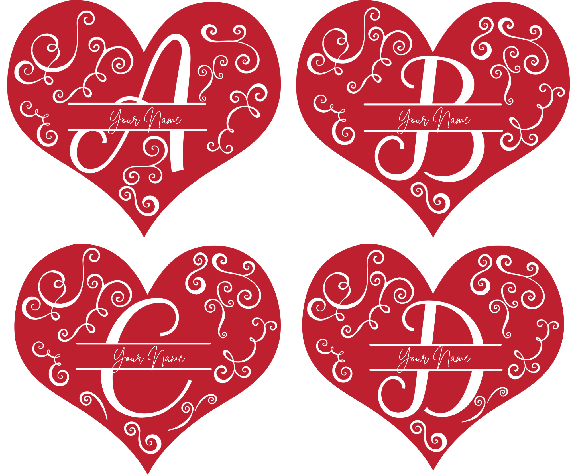 Personalized Heart Initial Mug |  Custom Name Coffee Mug