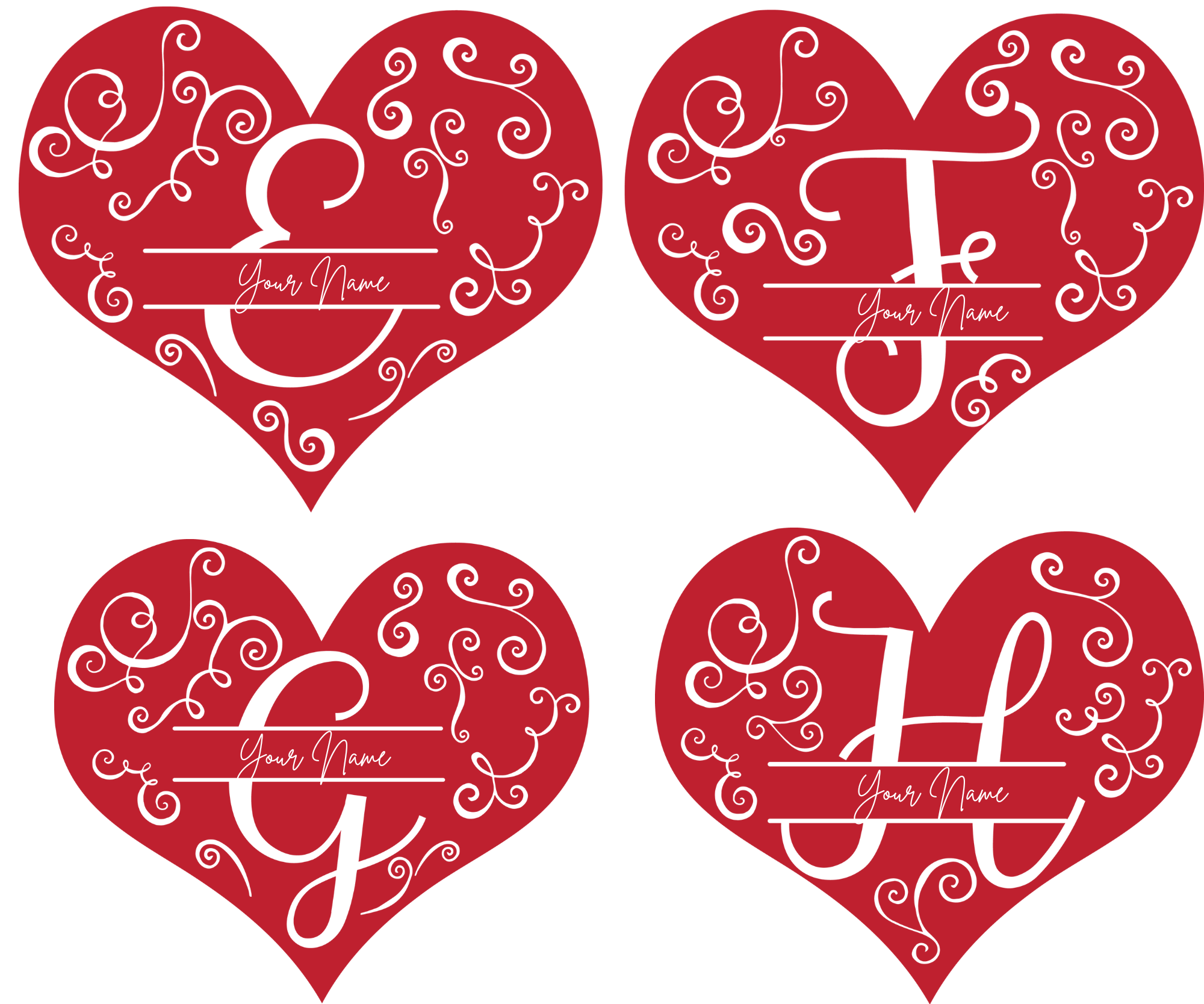 Personalized Heart Initial Mug |  Custom Name Coffee Mug