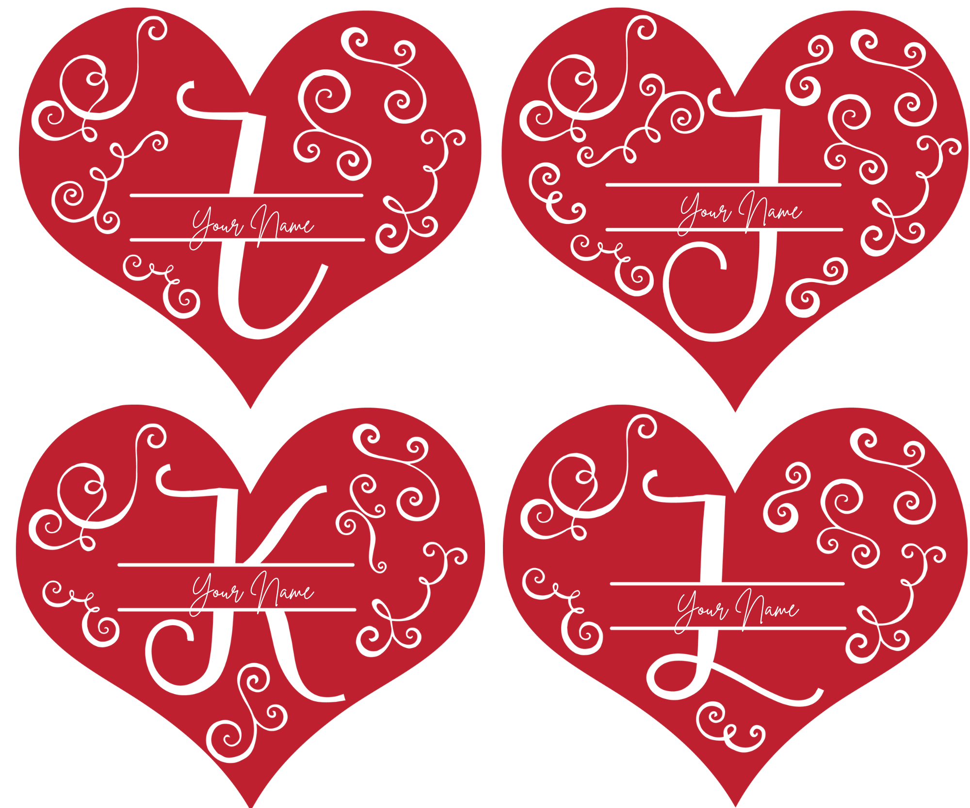 Personalized Heart Initial Mug |  Custom Name Coffee Mug