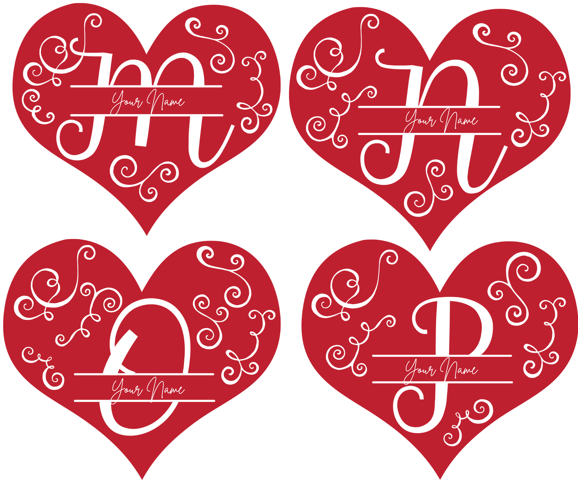 Personalized Heart Initial Mug |  Custom Name Coffee Mug