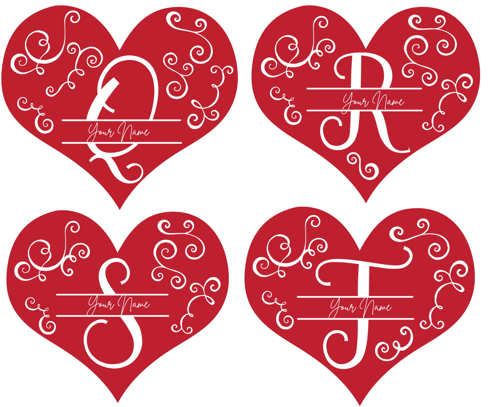 Personalized Heart Initial Mug |  Custom Name Coffee Mug