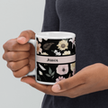 Floral Themed Personalized Name Mug 11oz | Custom Name Coffee Mug
