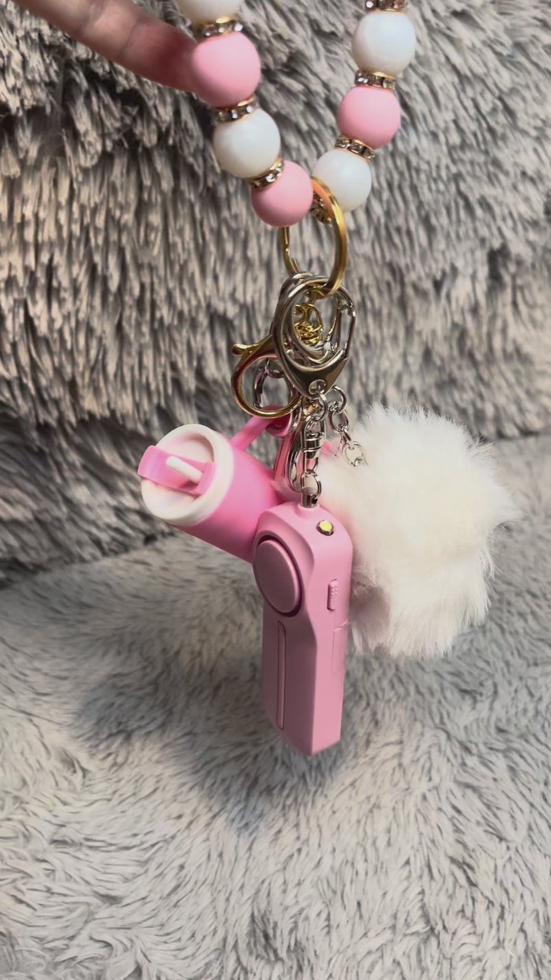 4pcs Beaded Wristlet Safety Keychain Accessory Set