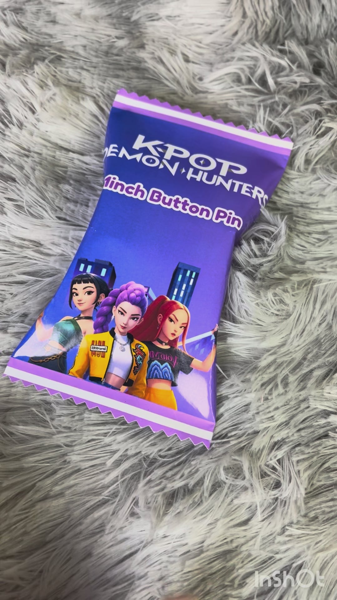 Kpop Demon Hunters 1" Button Pins – Custom Name Packaging | Anime Party Favor Pins