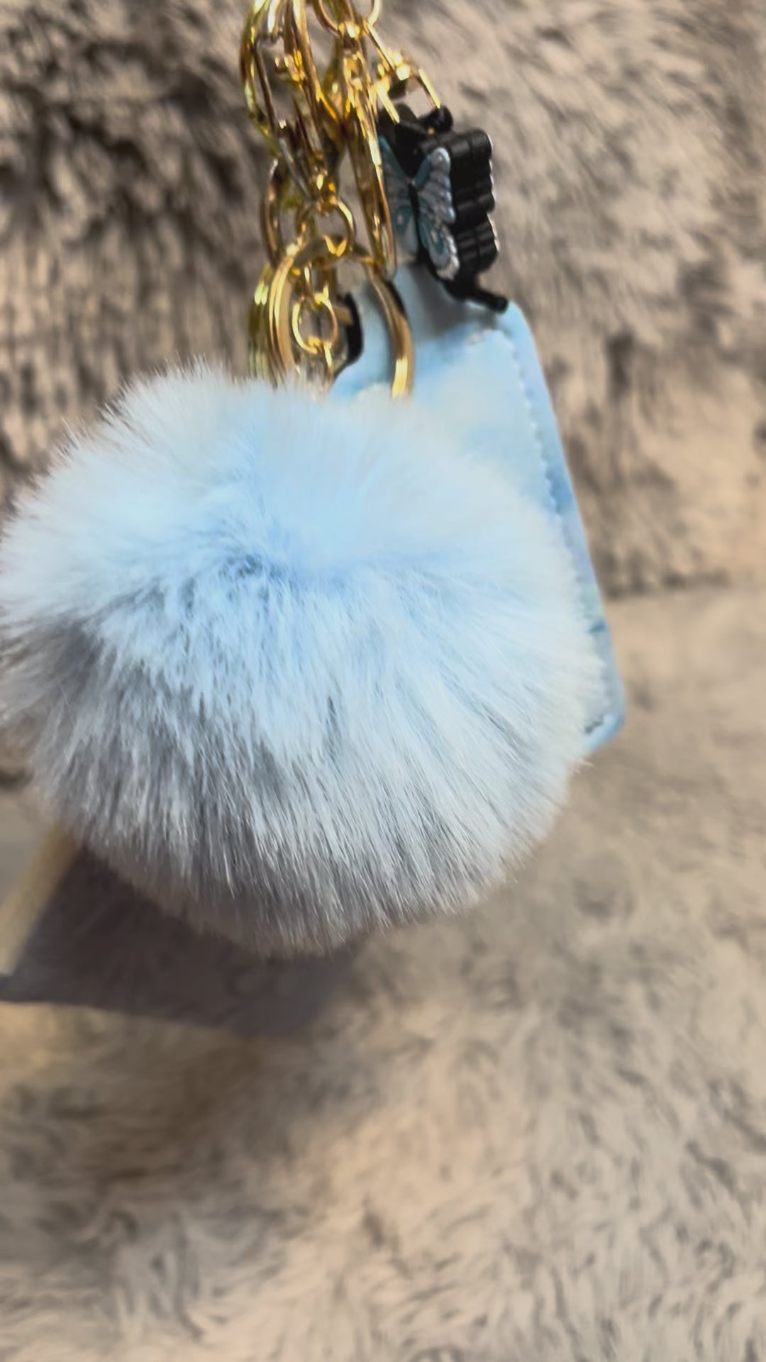 5pcs Butterfly print Pouch Safety Keychain Accessory Set